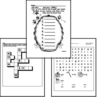 March Spelling<BR>Word Study Workbook<BR>for First Graders