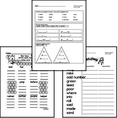 April Spelling<BR>Word Study Workbook<BR>for First Graders