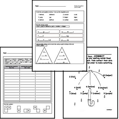 April Spelling<BR>Word Study Workbook<BR>for First Graders