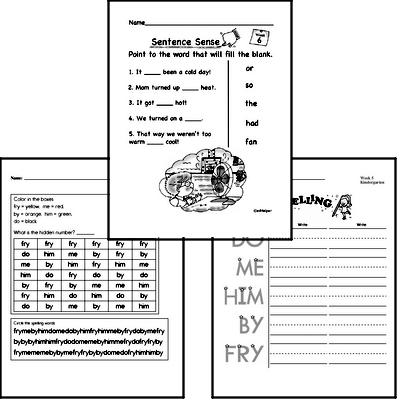 July Spelling<BR>Word Study Workbook<BR>for Kindergarteners