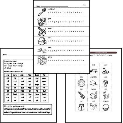 July Spelling<BR>Word Study Workbook<BR>for Kindergarteners