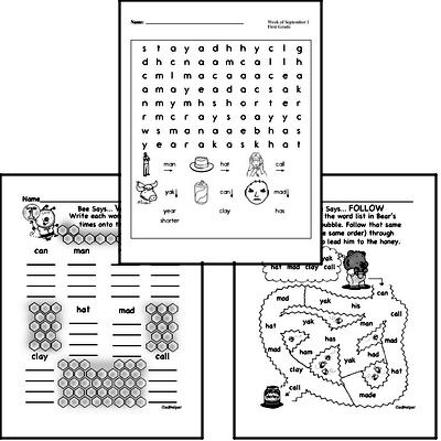 September Spelling<BR>Word Study Workbook<BR>for First Graders