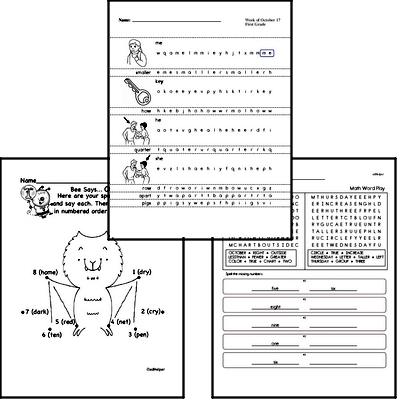 October Spelling<BR>Word Study Workbook<BR>for First Graders