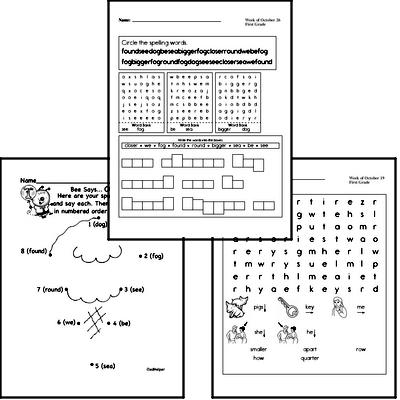 October Spelling<BR>Word Study Workbook<BR>for First Graders