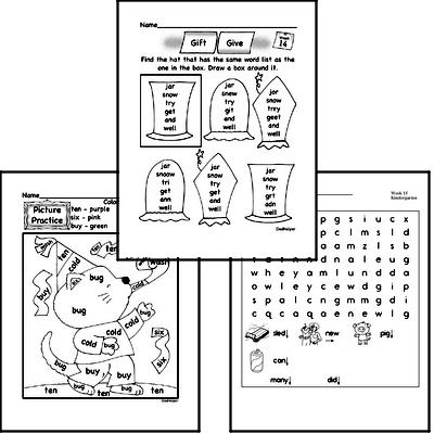 December Spelling<BR>Word Study Workbook<BR>for Kindergarteners