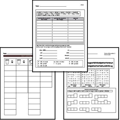 December Spelling<BR>Word Study Workbook<BR>for First Graders