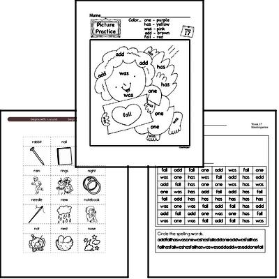 December Spelling<BR>Word Study Workbook<BR>for Kindergarteners