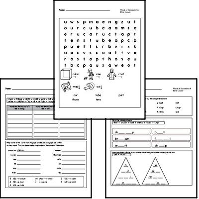 December Spelling<BR>Word Study Workbook<BR>for First Graders