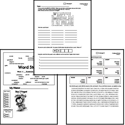 High School Spelling List and Workbook (November book #2)<BR>Week of November 14
