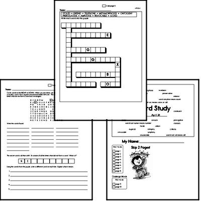 High School Spelling List and Workbook (May book #1)<BR>Week of May 1