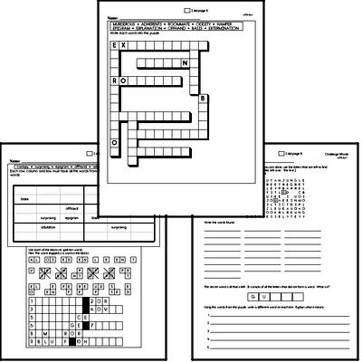 High School Spelling List and Workbook (May book #3)<BR>Week of May 20