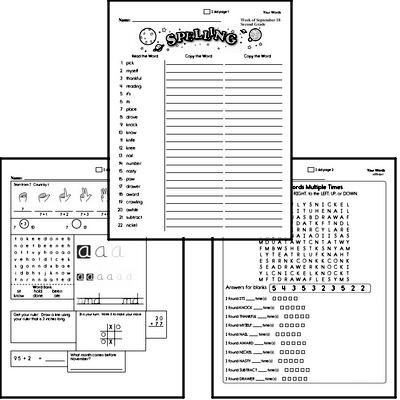 Second Grade Spelling List and Workbook (July book #3)<BR>Week of July 18