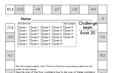 Weekly Math Worksheets for January 13