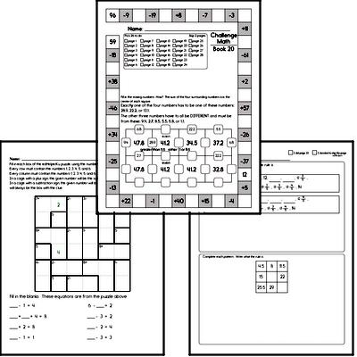 Weekly Math Worksheets for January 13