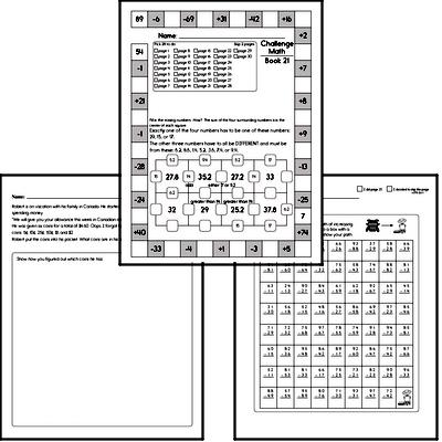 Weekly Math Worksheets for January 25