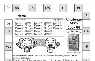 Weekly Math Worksheets for June 29