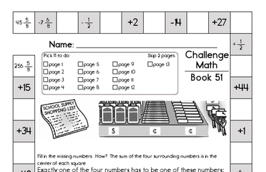 Weekly Math Worksheets for August 17