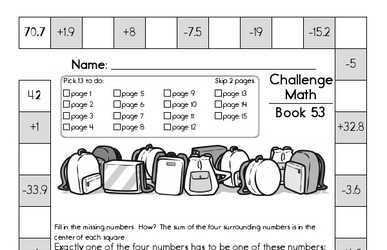 Weekly Math Worksheets for September 1
