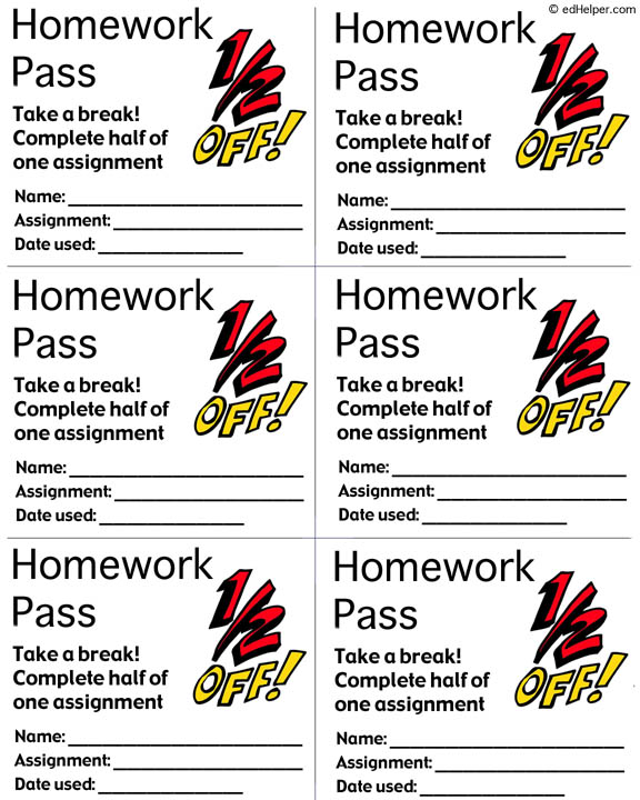 image of a homework pass