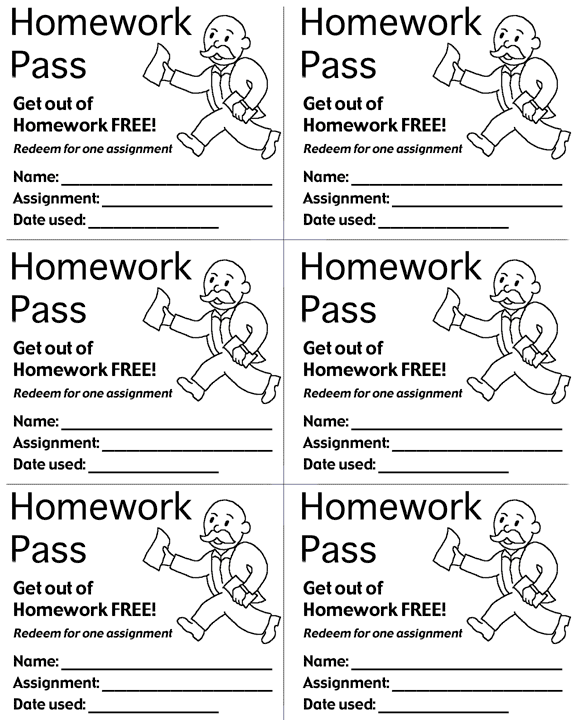 blue homework pass