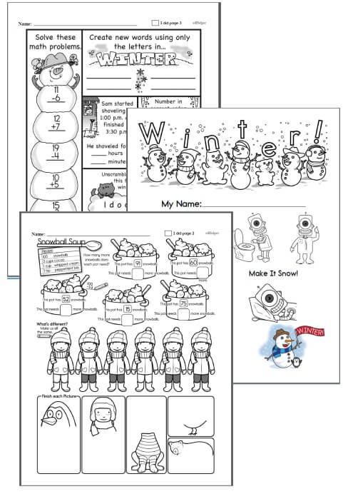 Winter Writing - Worksheets, Lessons, and Printables