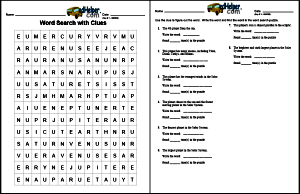 Create A Word Search With Clues Worksheet