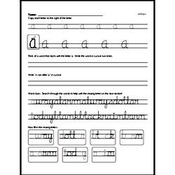 How to write cursive uppercase A workbook.