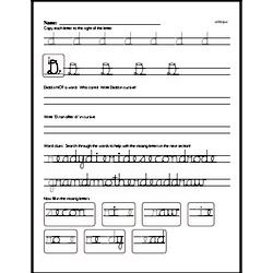 How to write cursive uppercase D workbook.