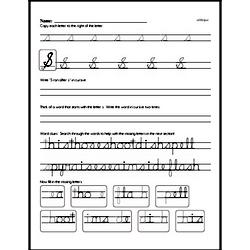 How to write cursive uppercase S workbook.