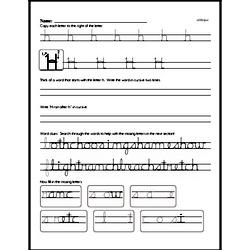 How to write cursive uppercase H workbook.