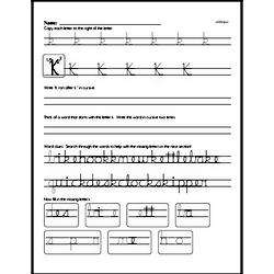 How to write cursive uppercase K workbook.