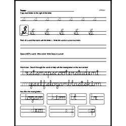 How to write cursive uppercase S workbook.