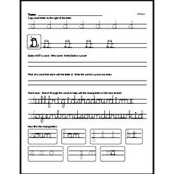 How to write cursive uppercase D workbook.