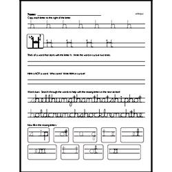 How to write cursive uppercase H workbook.