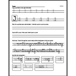 How to write cursive uppercase T workbook.