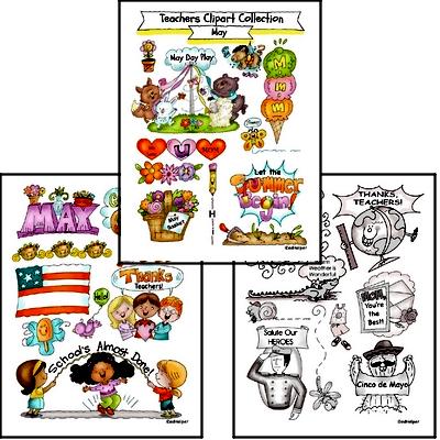 Teacher Clipart for May Bulletin Boards or Worksheets