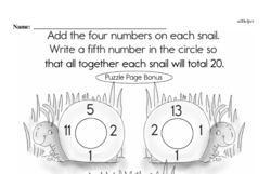 First Grade Addition Worksheets - Addition within 20 Worksheet #74