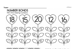 First Grade Addition Worksheets - Addition within 20 | edHelper.com