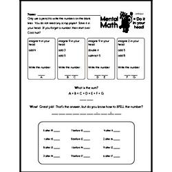 First Grade Addition Worksheets Worksheet #14