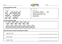 1st Quarter Math Assessment for First Grade - Few Mixed Review Math Problem Pages