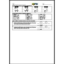 4th Quarter Math Assessment for First Grade - Few Mixed Review Math Problem Pages