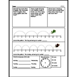first grade data worksheets data word problems