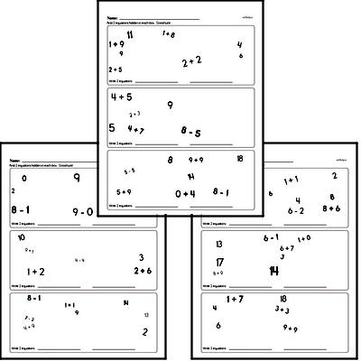 Addition and Subtraction Equation Matching Game