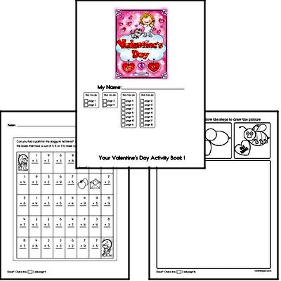 First Grade Valentine's Day Worksheets Activity Book