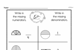 First Grade Fraction Worksheets Worksheet #16