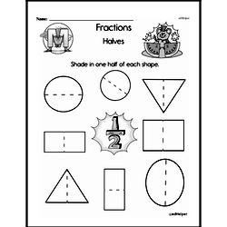 First Grade Fraction Worksheets Worksheet #1