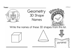 First Grade Geometry Worksheets Worksheet #3