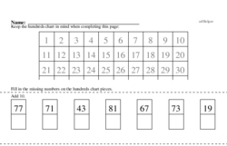 Hundreds Chart Mixed Math PDF Workbook for First Graders