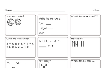 First Grade Math Minute Worksheets | edHelper.com