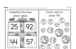 First Grade Money Math Worksheets - Adding Groups of Coins Worksheet #3